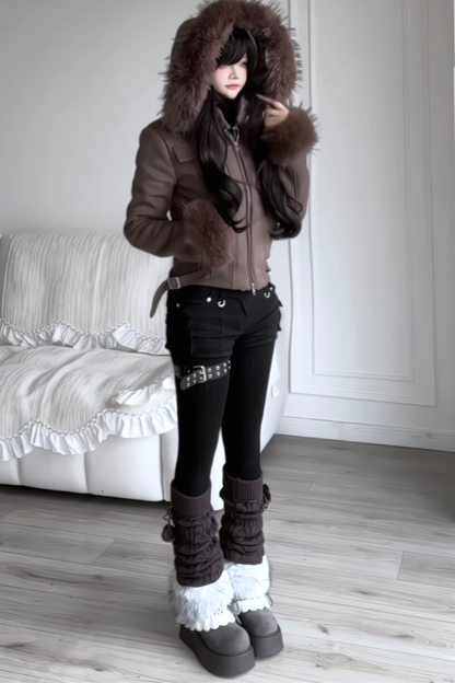 Y2K Fur Hooded Jacket