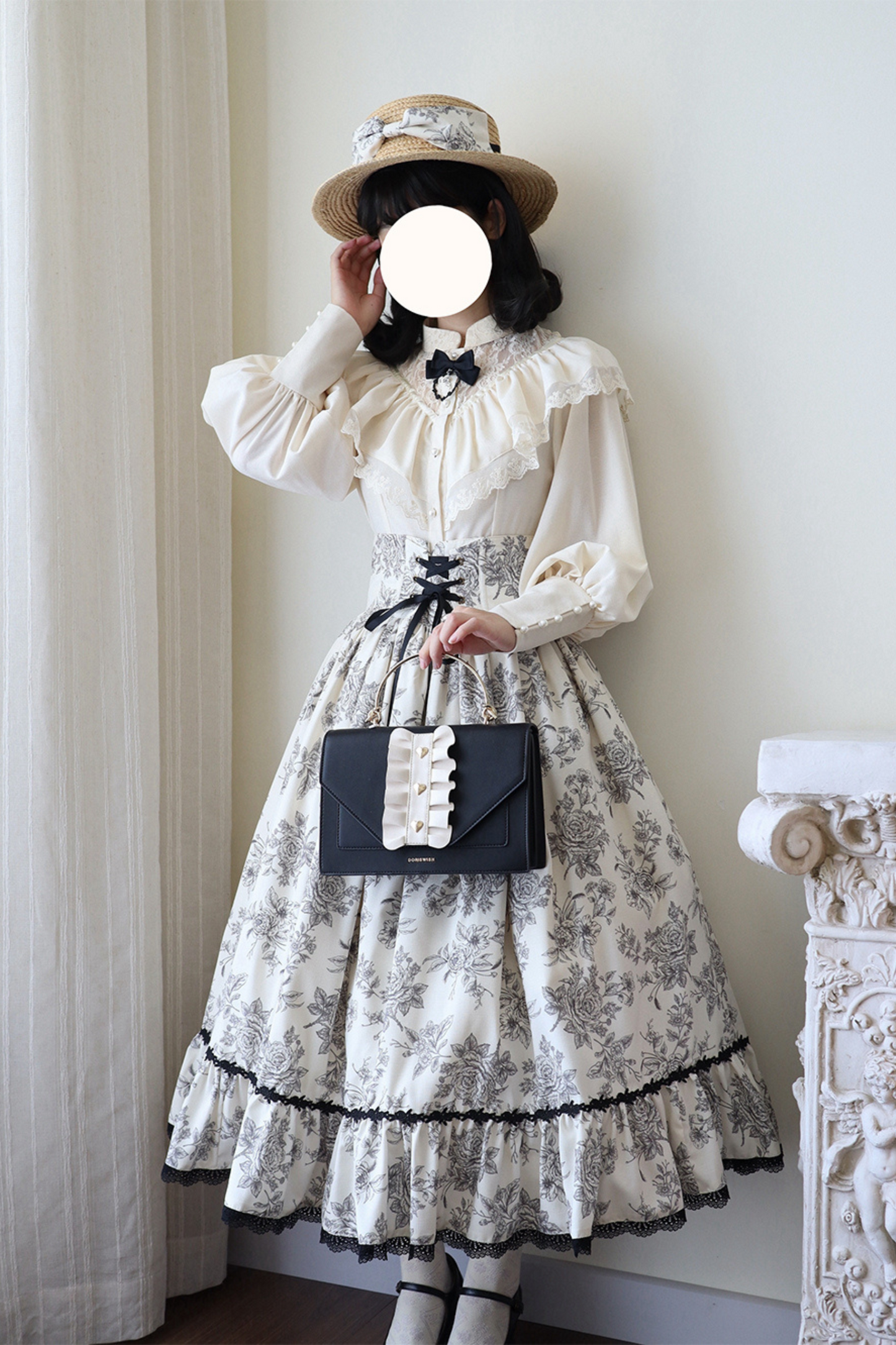Ketch Wild Rose Stand Collar Lolita Blouse