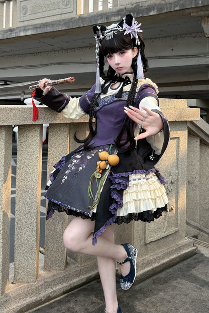 China Style Girl Lolita Top + Skirt + Catsuit + Clips