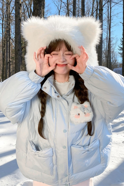 ファーキャットフードダウンジャケット