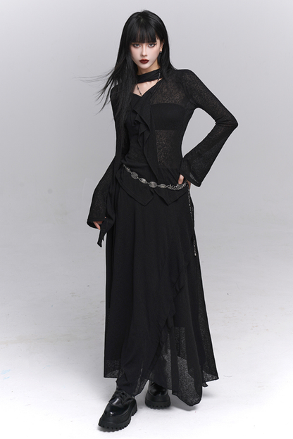 ダークシックトップス＋ロングスカート