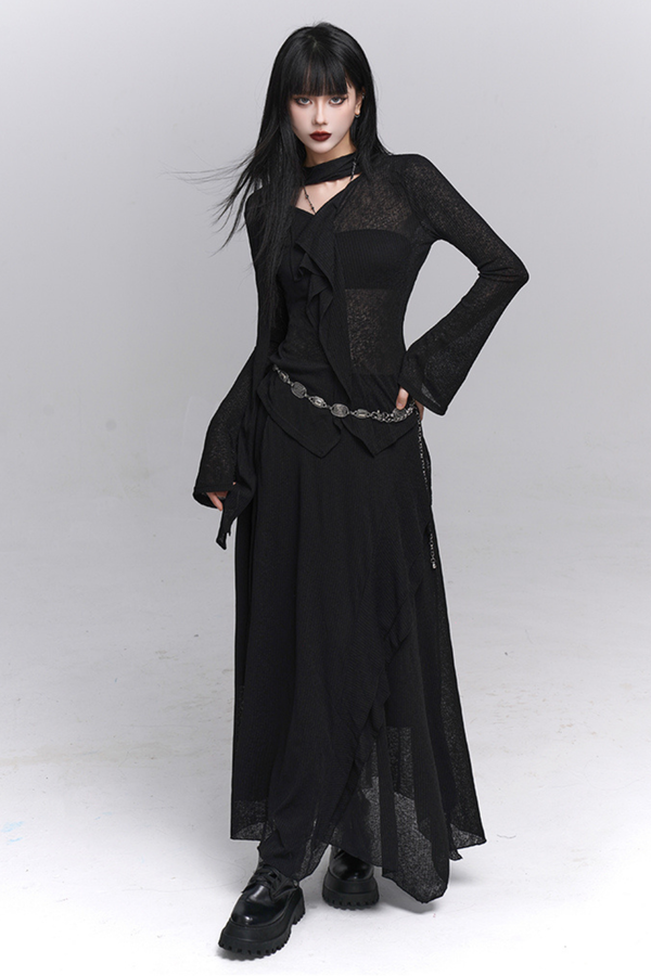 ダークシックトップス＋ロングスカート