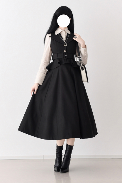 Umbrella Vintage Style Trailing Vest + Long Skirt + Short Skirt