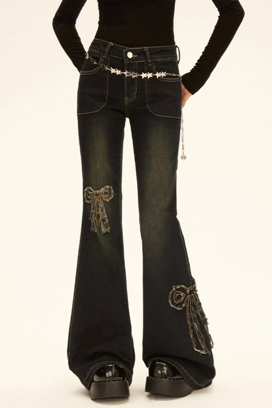 Vintage Low Hemboot Cut Jeans