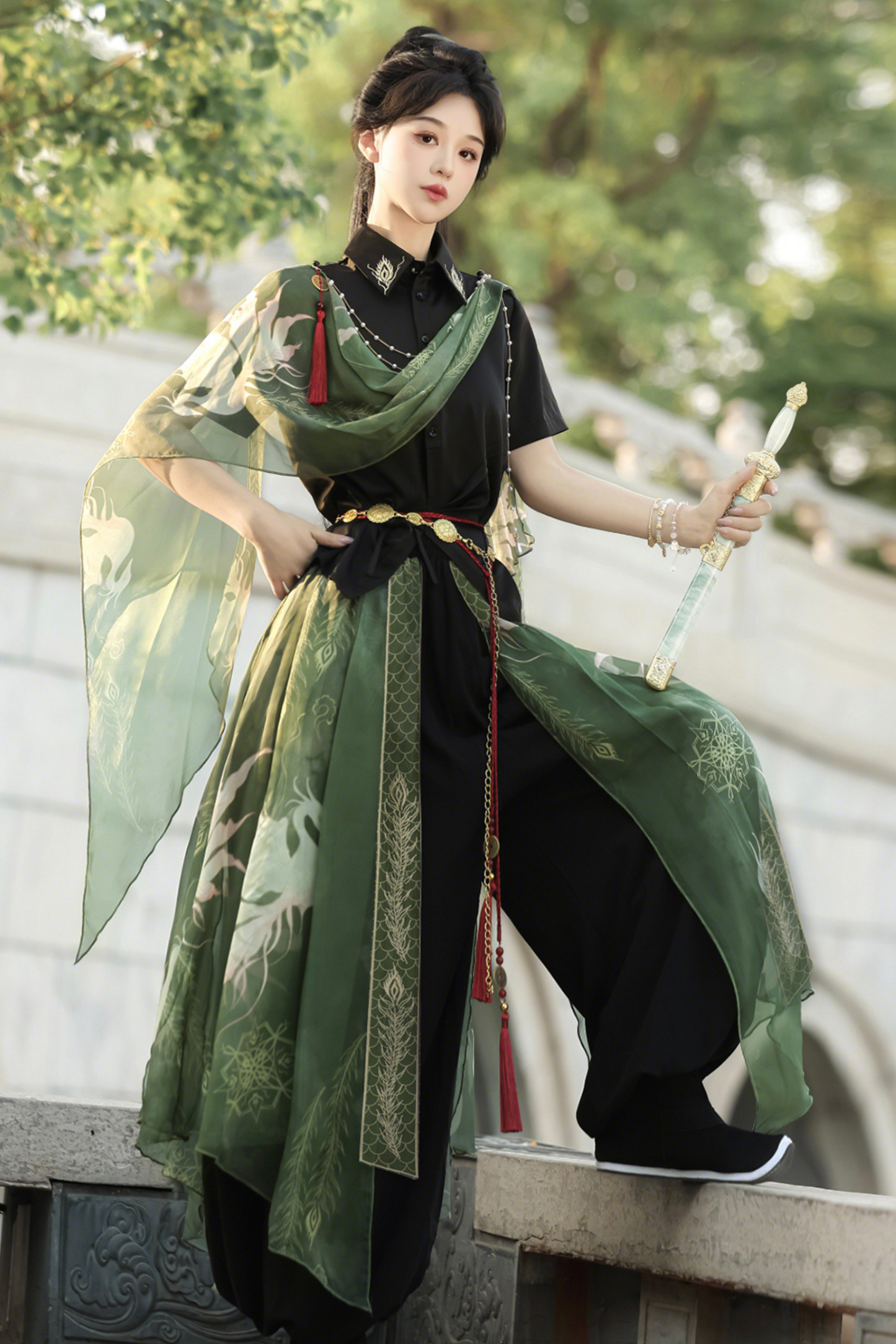 ネバーレスアイランドチャイナトップス+バルーンパンツ