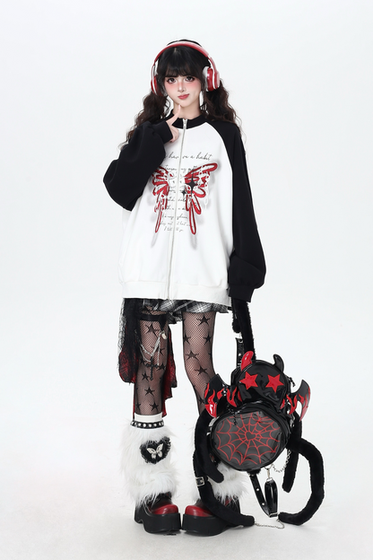 Butterfly Bicolor Loose Hoodie