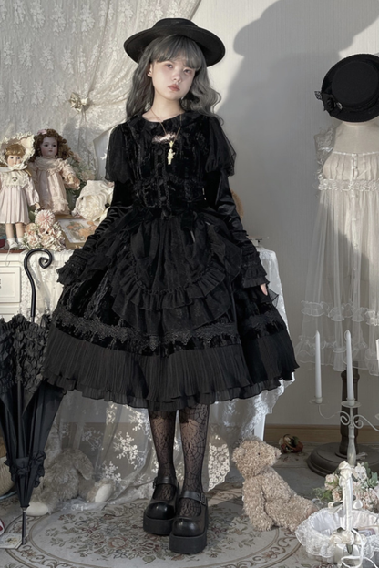 Gothic Chic Doll Lolita Dress + Short Jacket