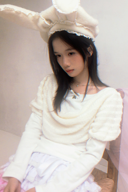 Draped Collar Knitted Top