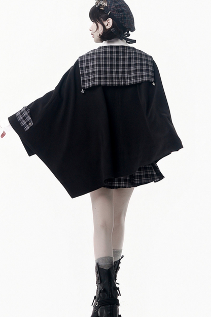 チェッカーアカデミーコート+シャツ+スカート