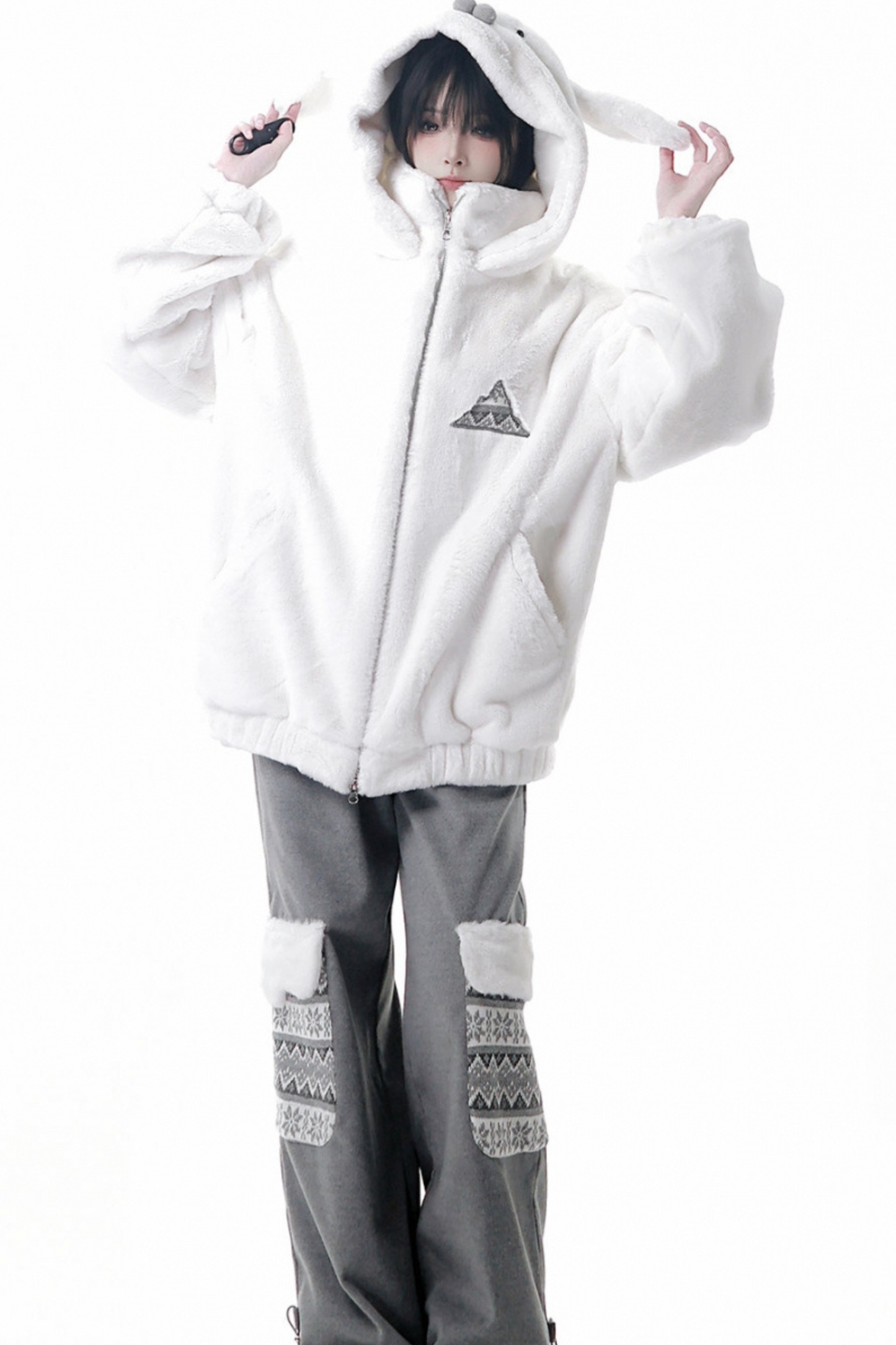 ファーベルベットコート+トップス+パンツ+スカート