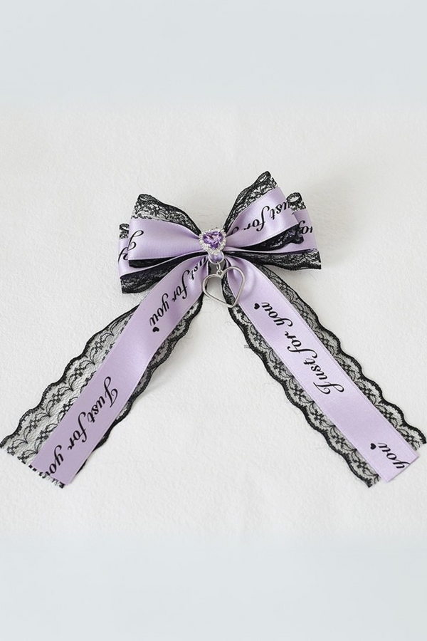 Diamond Hairpin Letter Streamer Ribbon Clip