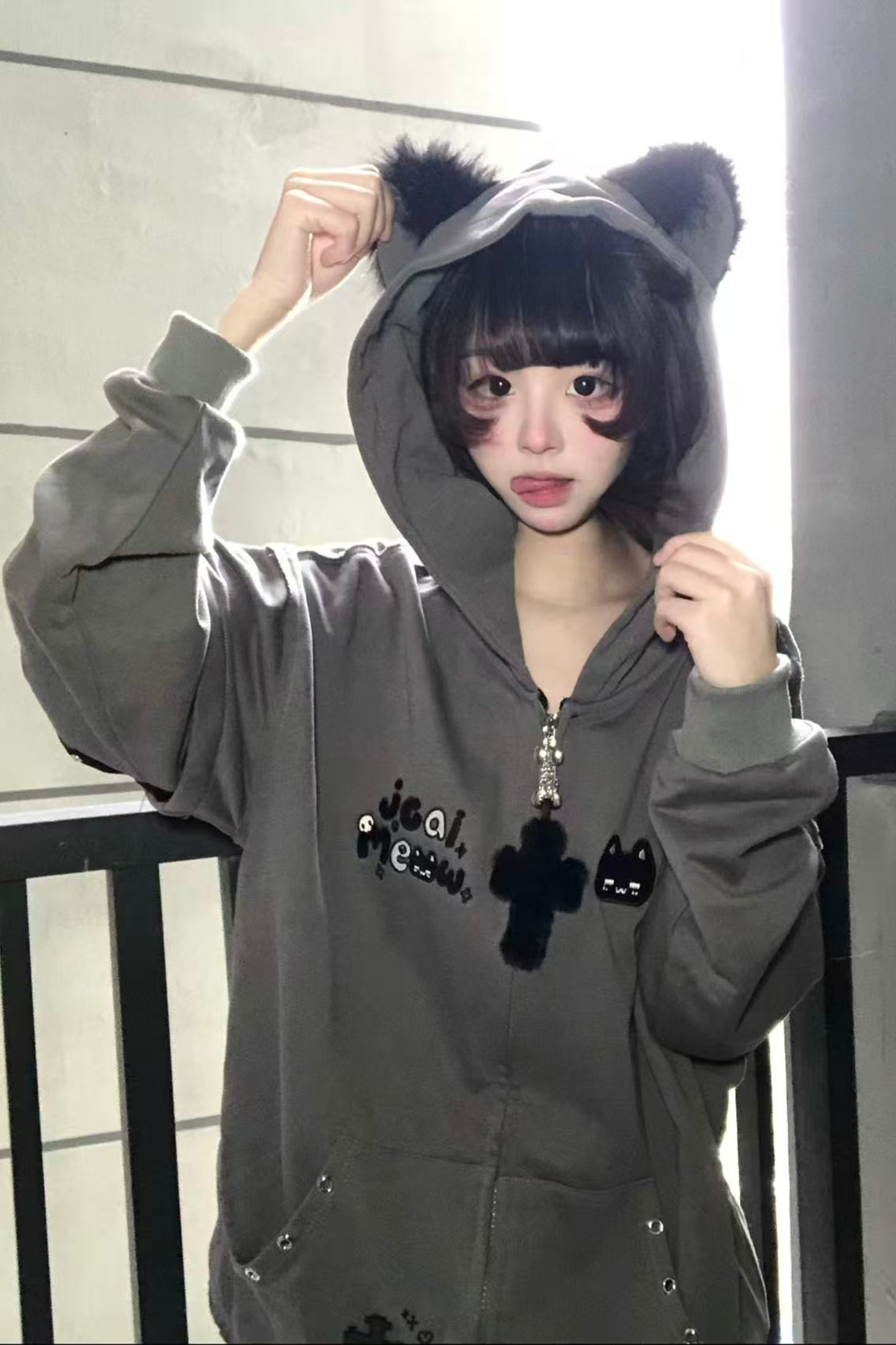 Mouse Hood Loose Hoodie