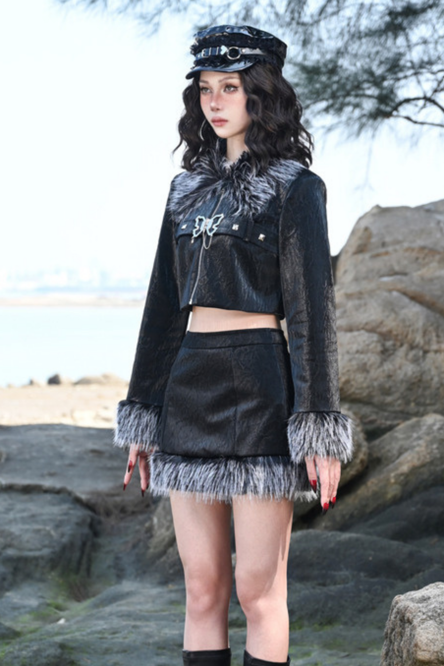 Butterfly Fur Short Jacket