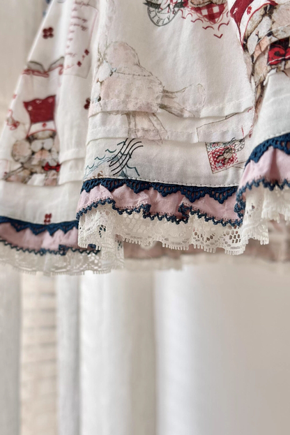 Retro Bear Puff Sleeve Dress + Sleeveless Dress