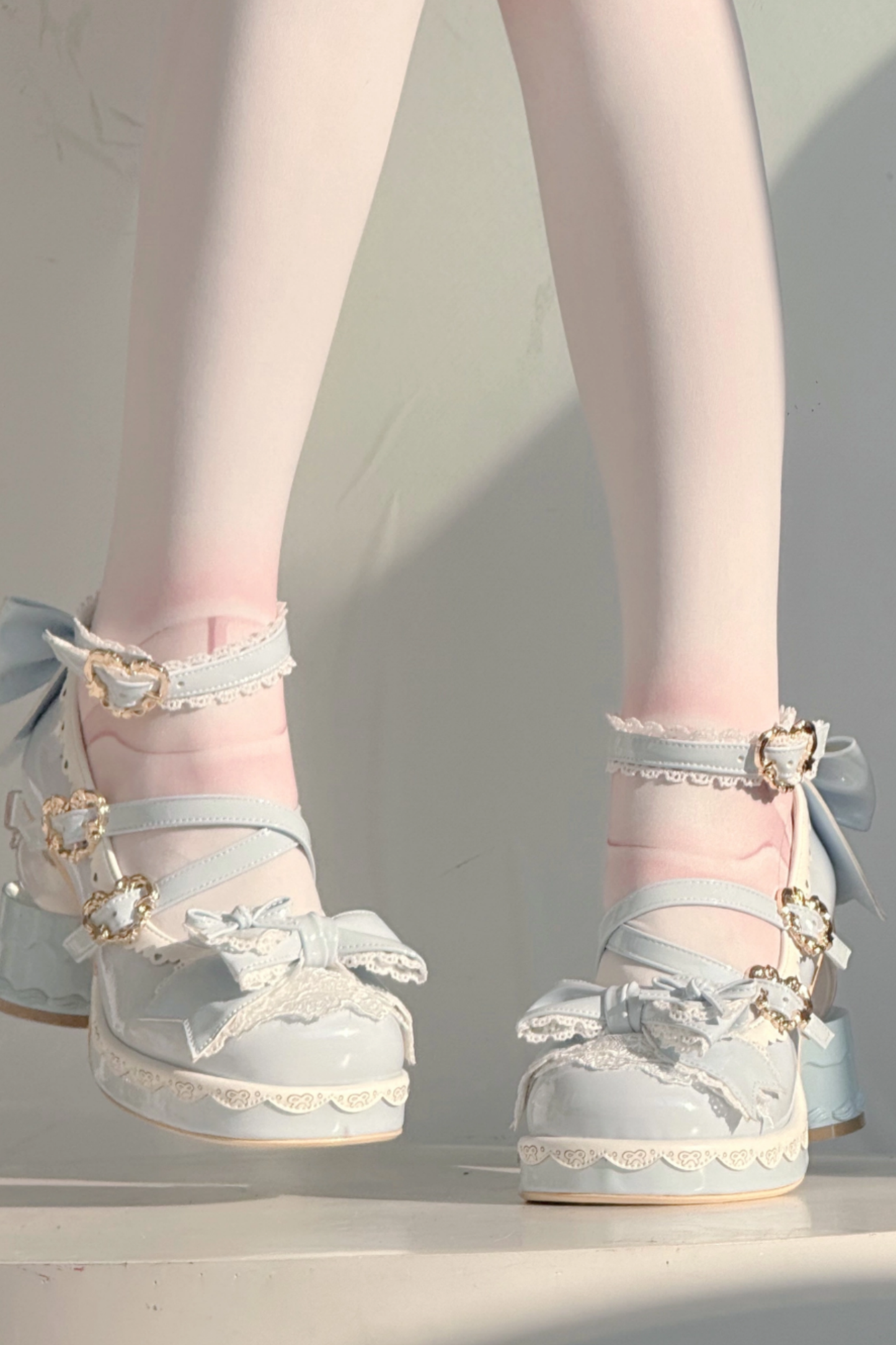 リボンレースロリータクリスタルヒール