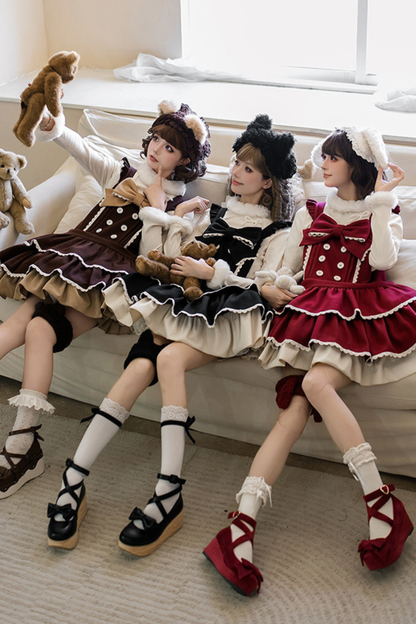 ドールロリータドレス+トップス+アニマルレッグループ+アニマルヘアバンド