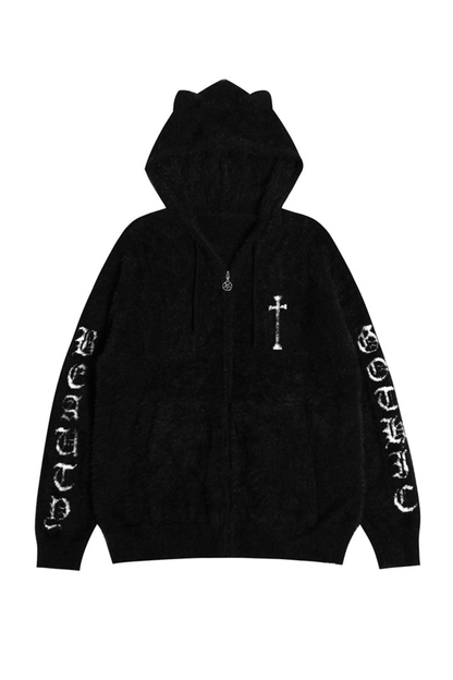 ゴシックフードモードルーズファーパーカー