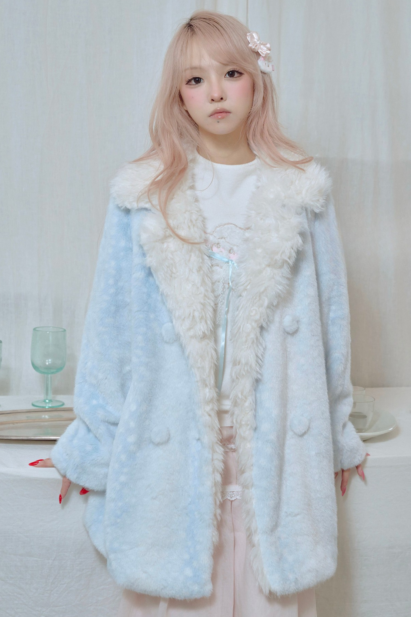 Gradient Rabbit Fur Coat