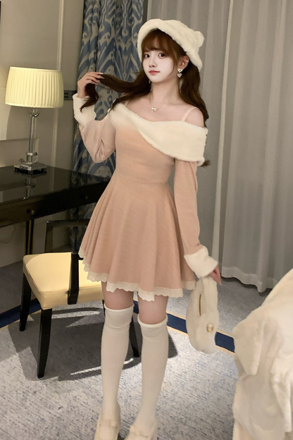 キュートスイートオフショルダーワンピース