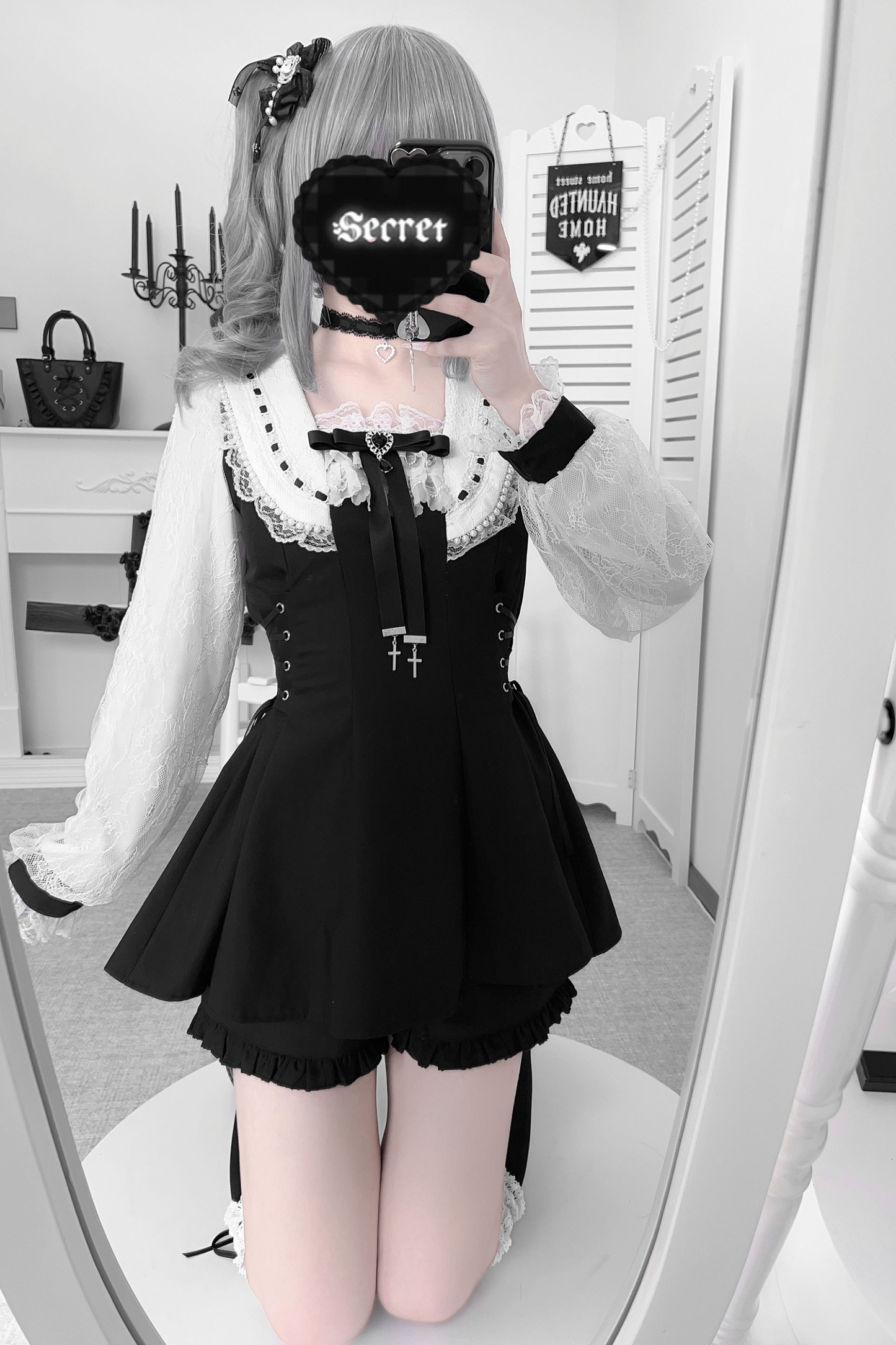 Mine ribbon flared top + shorts