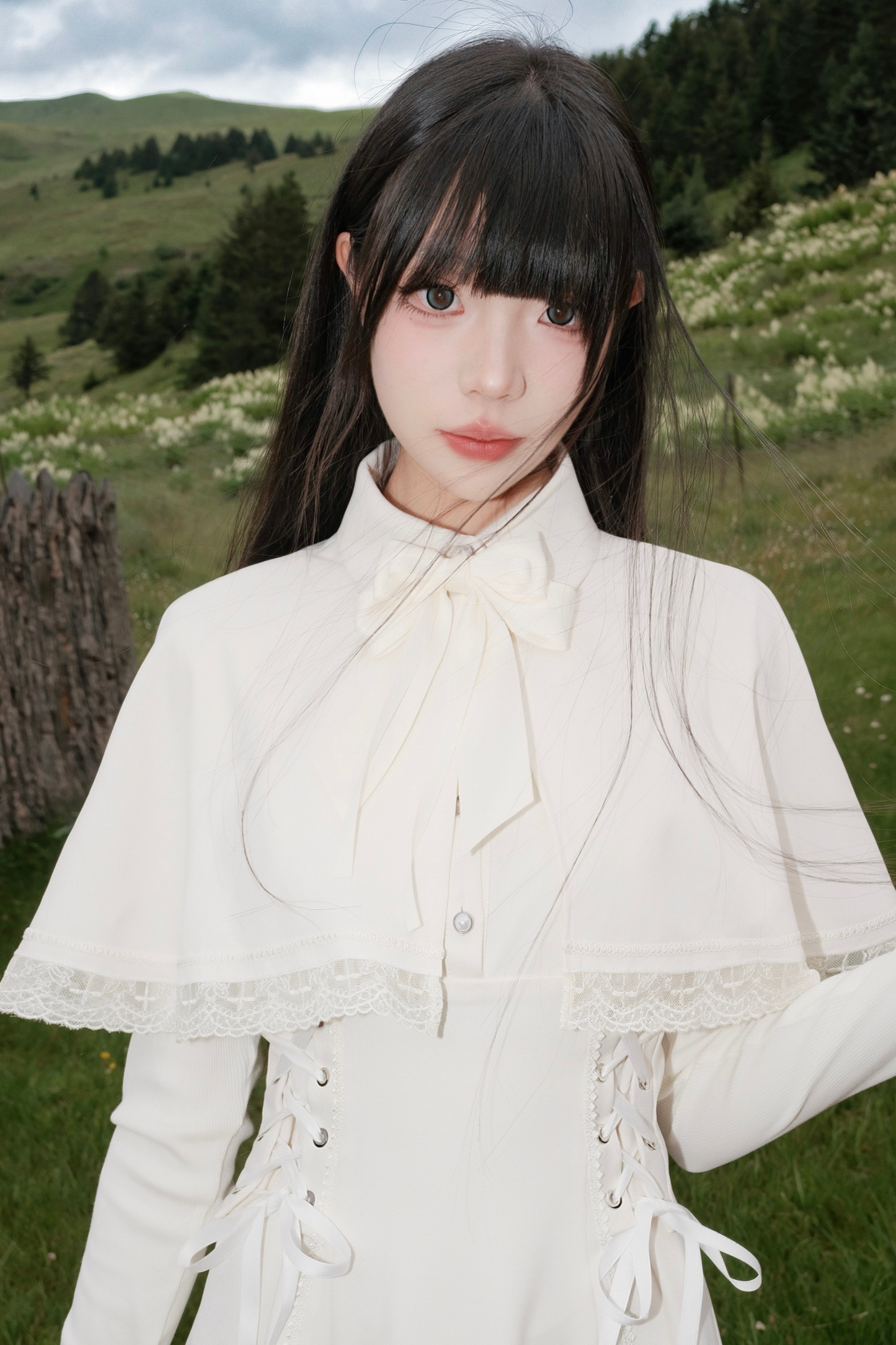 French Cape Elegant Retro Dress