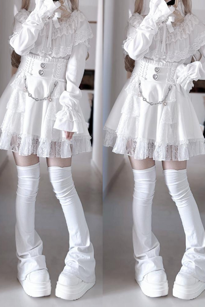 Mine lace cape shirt + sleeves + brooch