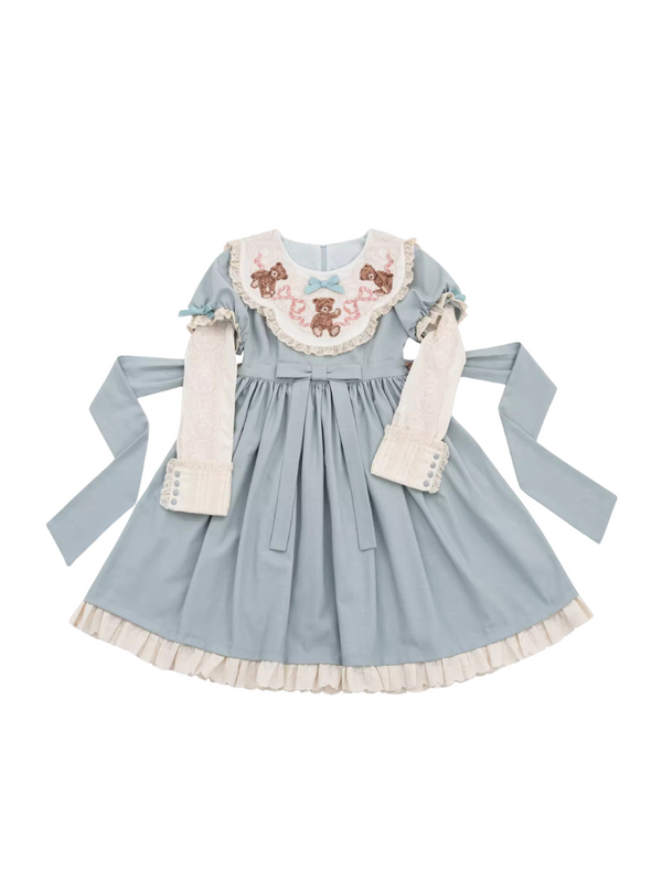 Lolita Teddy Bear Flap Race Puff Sleevin Ribondeless [Reservation Product]