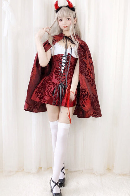 Adult Gothic Witch Costume With Cloak Set