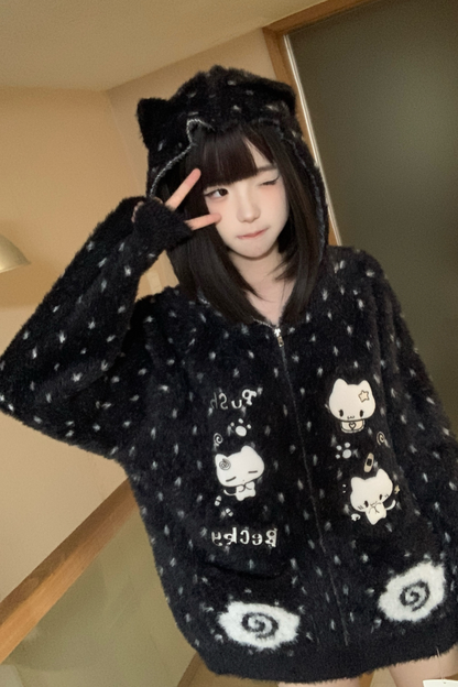 キャットフードニットルーズカーディガン