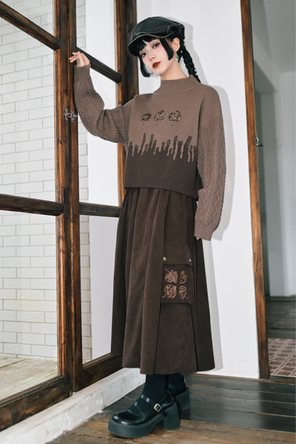 Bicolor Turtleneck Sweater