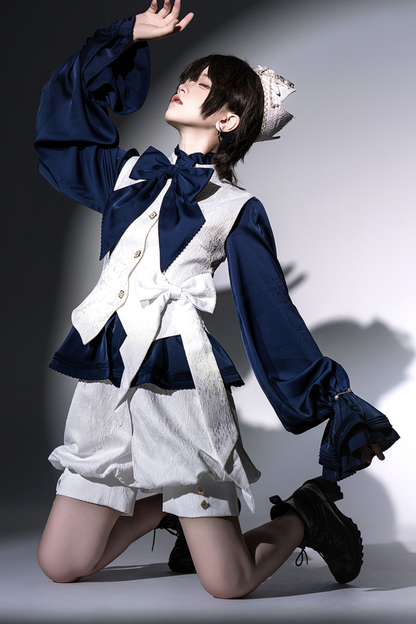 レトロエレガント皇子リボンシャツ