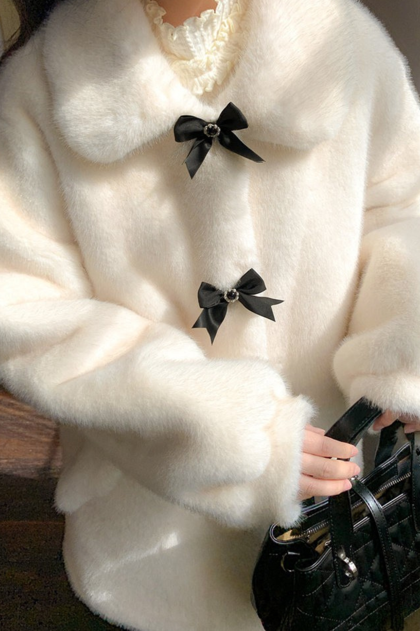 トリプルリボンミドルファーコート