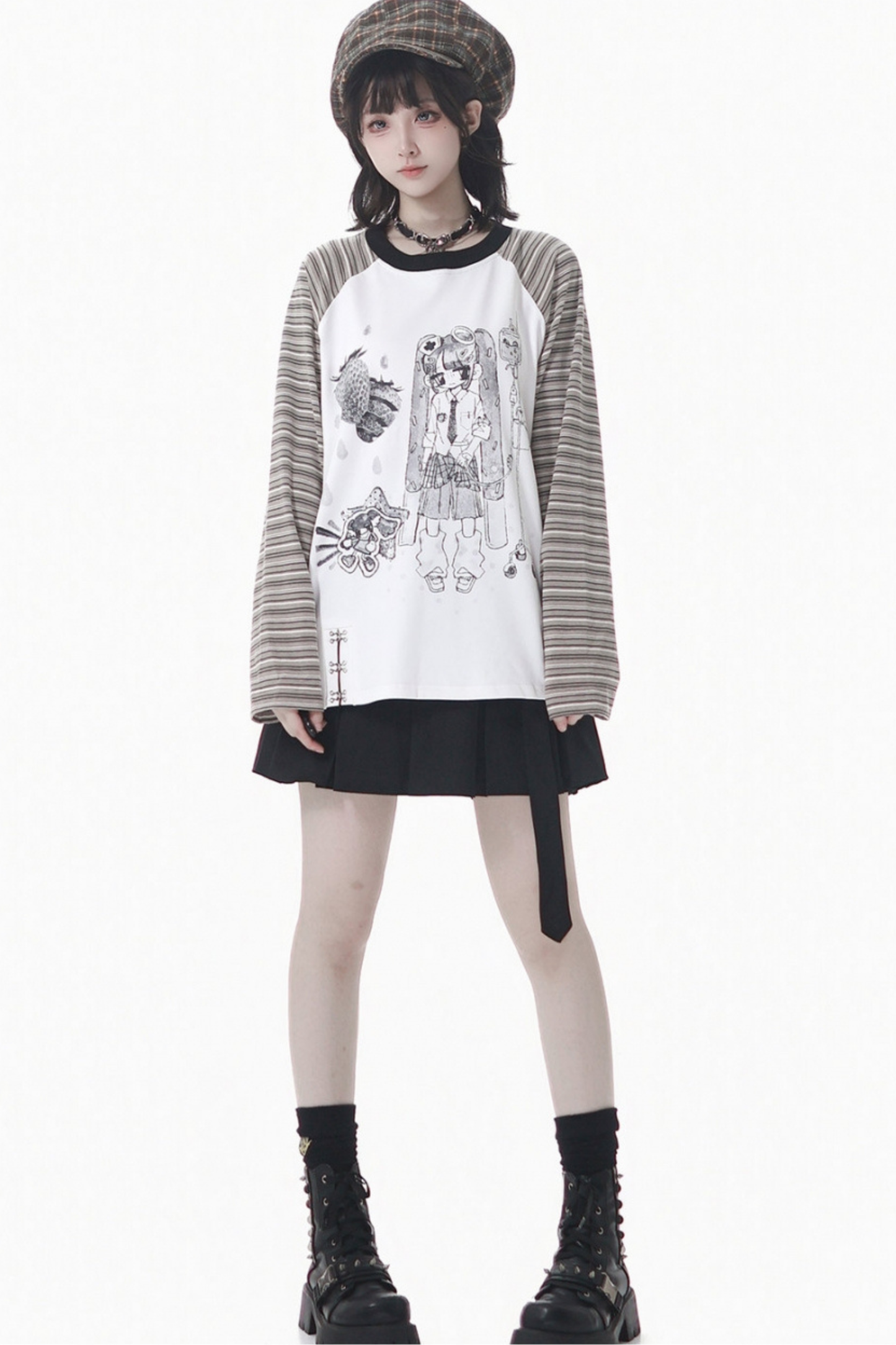 Patchwork Raglan Sleeve Top