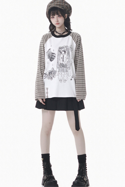 Patchwork Raglan Sleeve Top