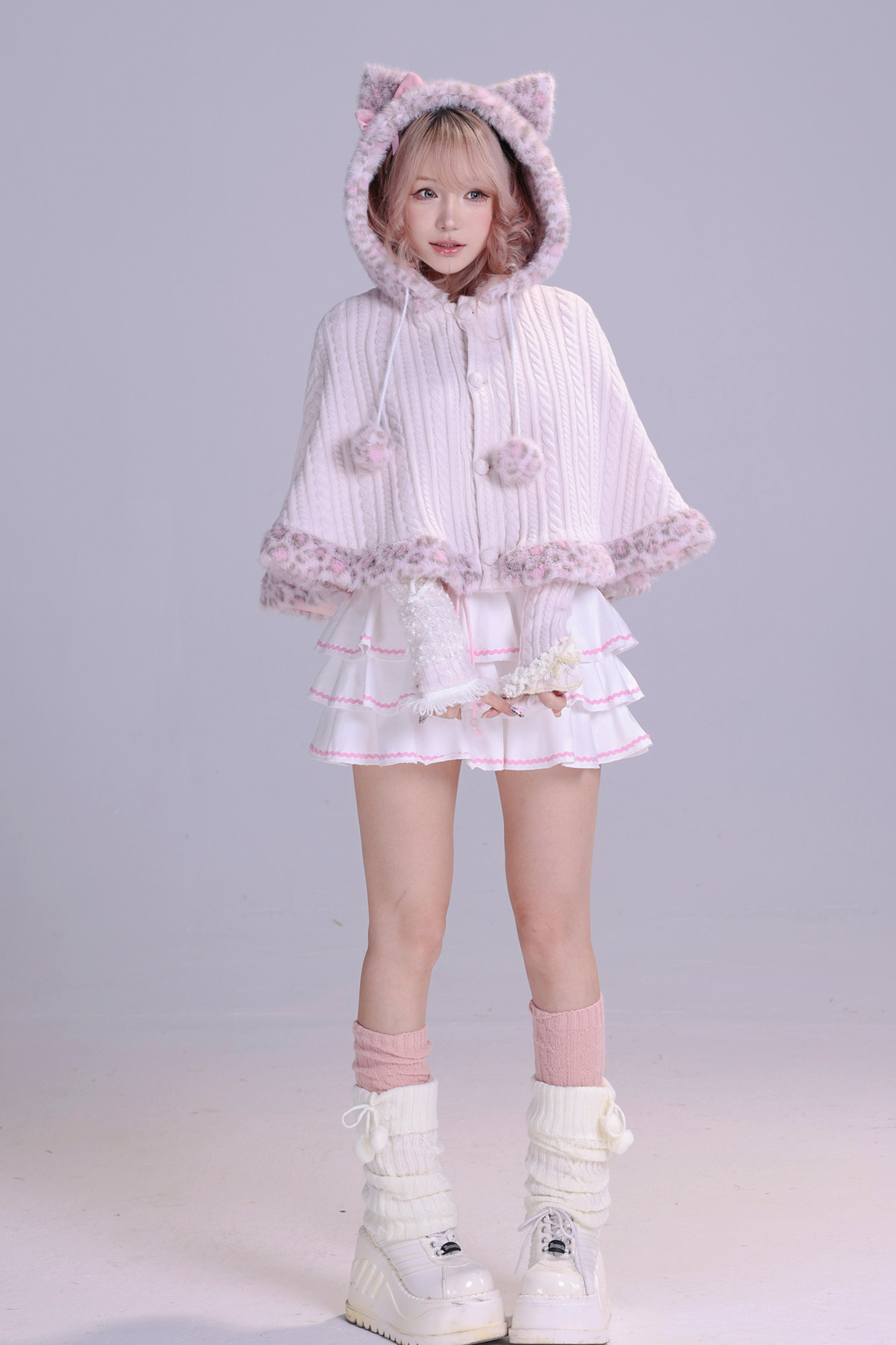 スウィートレパードキャットイヤーケープ