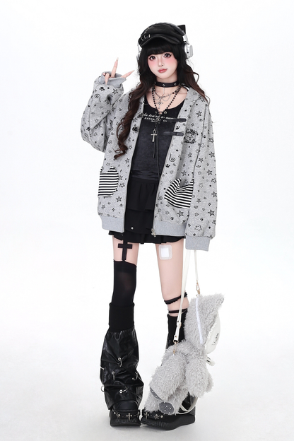 バニーフードルーズスタージップパーカー