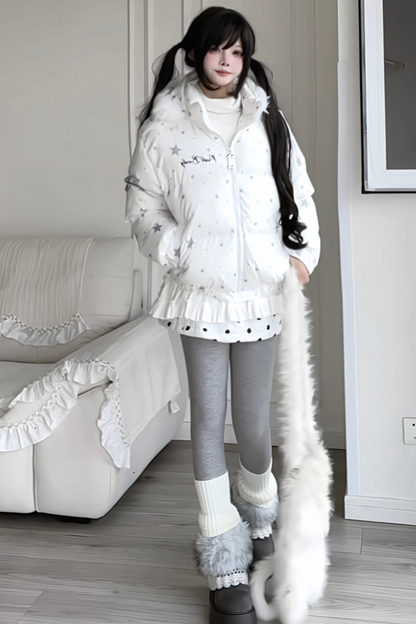 Y2K Fur Hooded Down Jacket