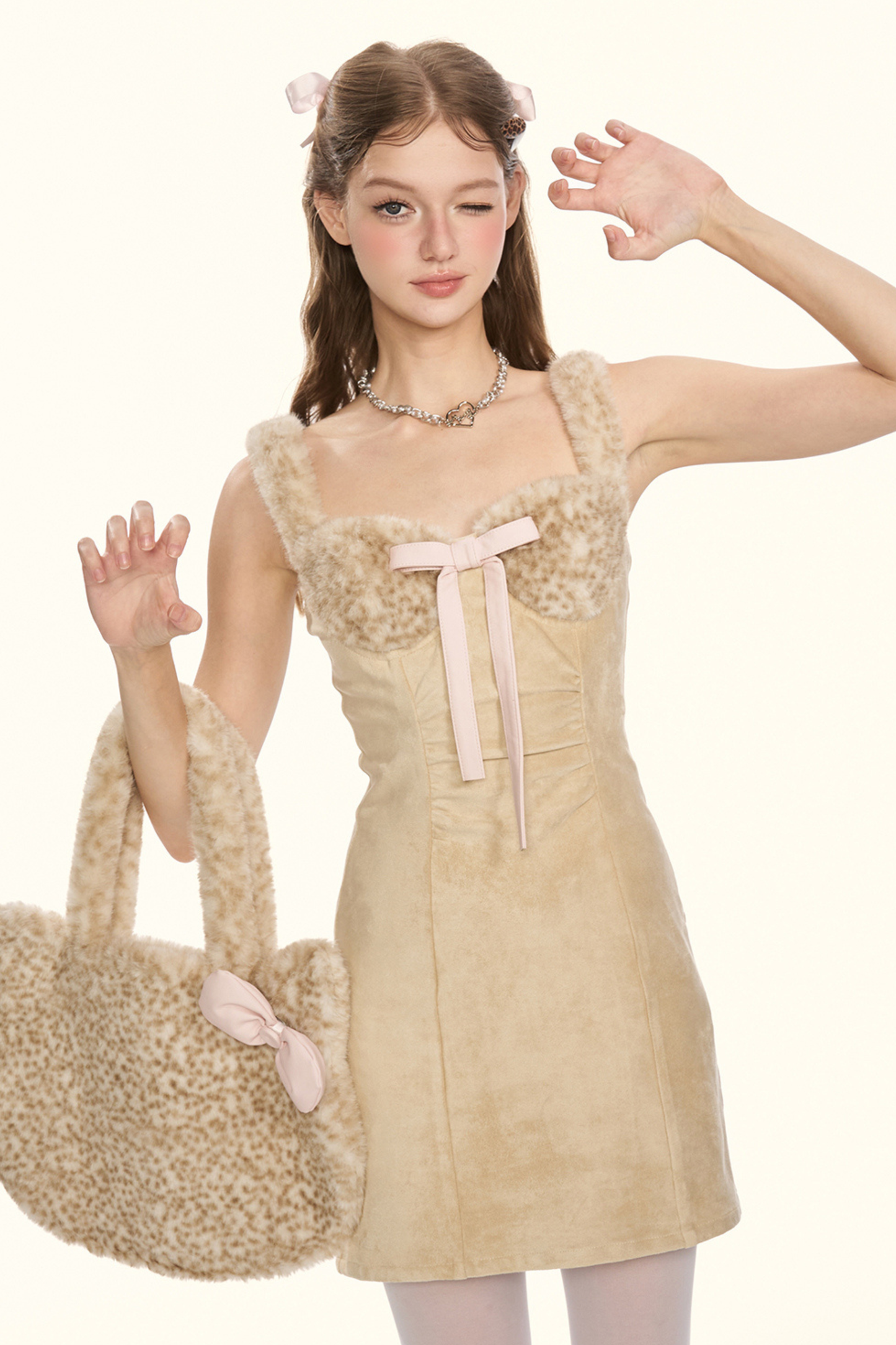 リトルミルクレオパードリボンバッグ