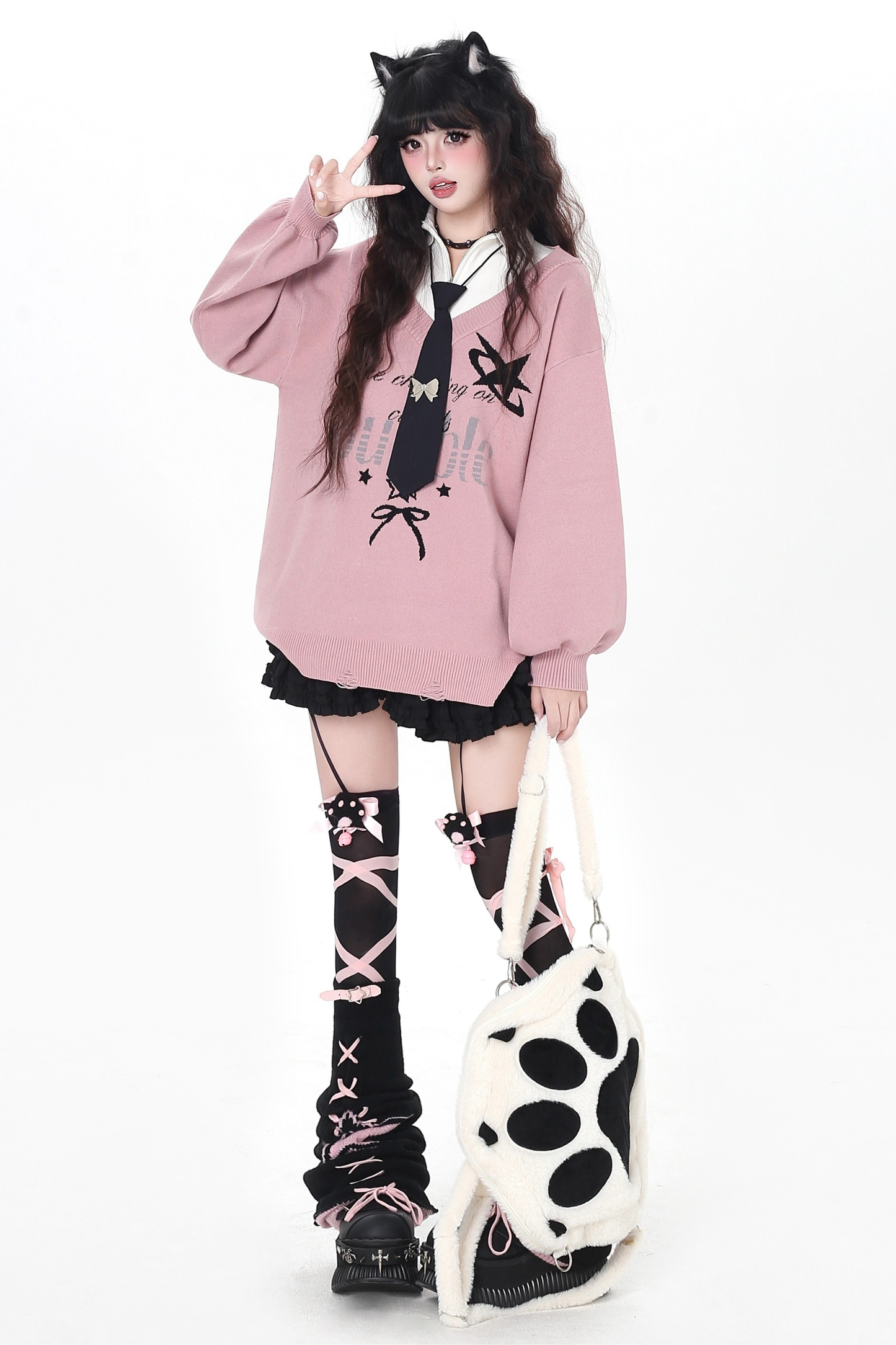 ハートビートカレッジルーズニット