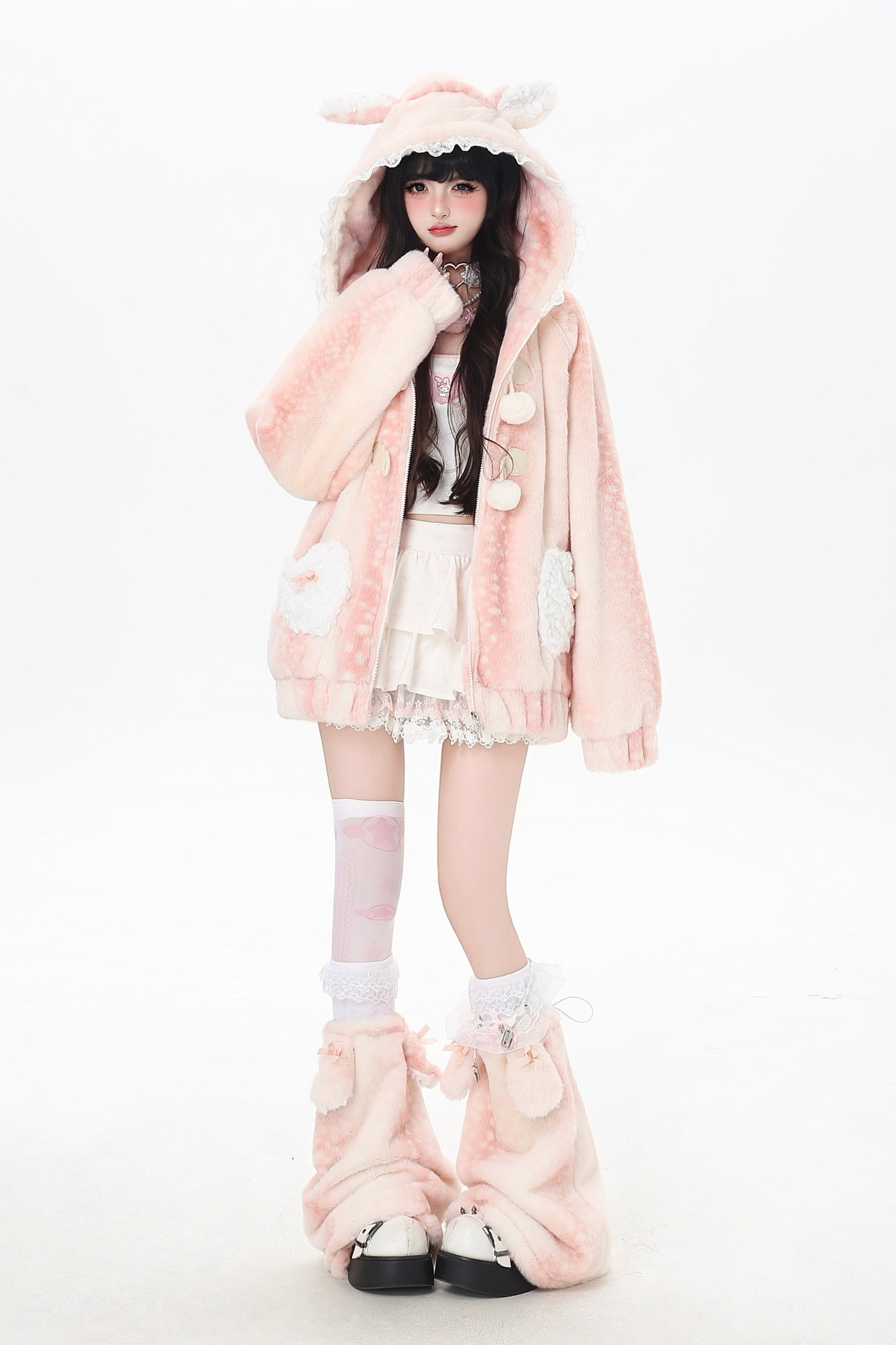 スイートフリースアニマルフードジャケット