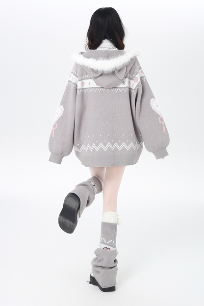 Snow Fair Island Cardigan + Leg Warmers