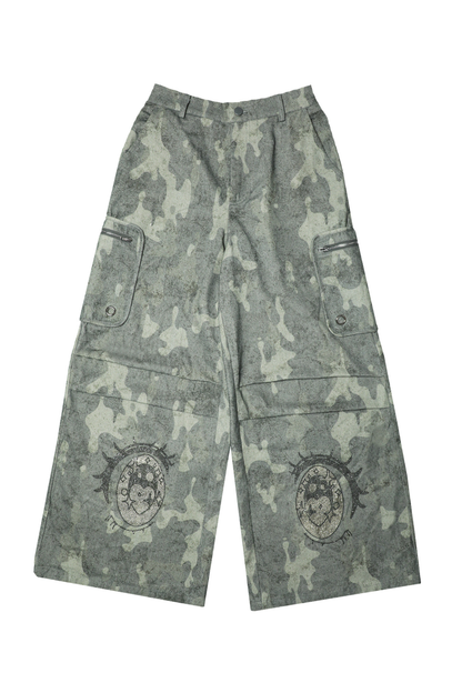 ラインストーンカモフラージュパンツ