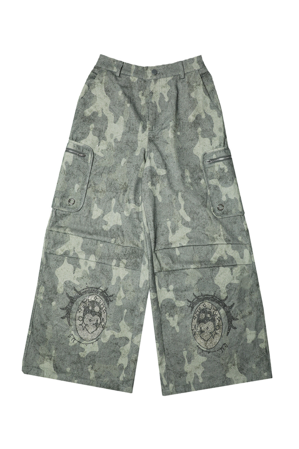 ラインストーンカモフラージュパンツ