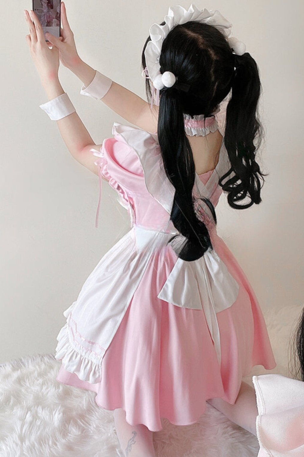 Short Sleeve Pink Maid Dress Set – Belchic Short Sleeve Pink Maid Dress Set – Belchic