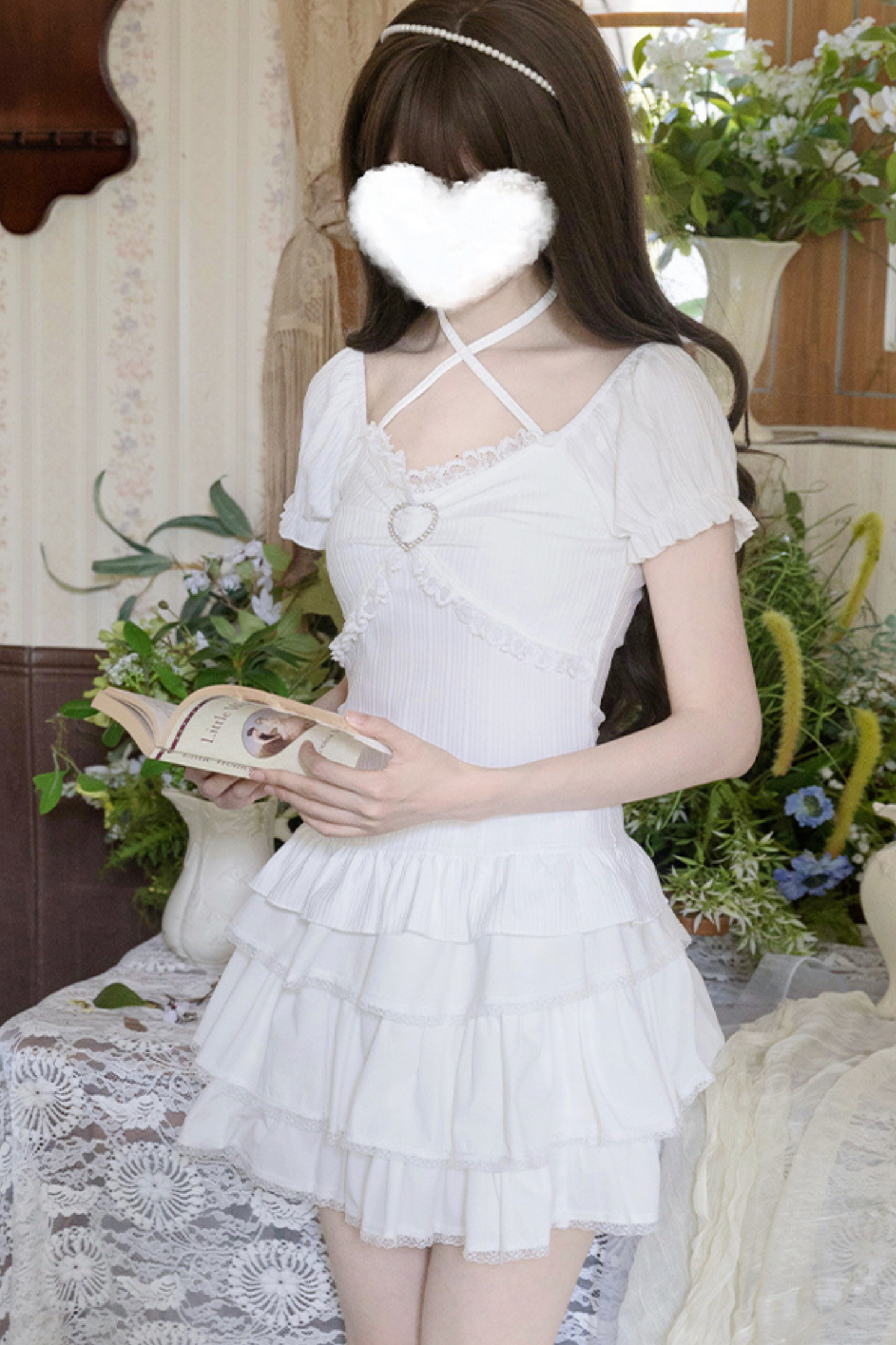 Stone Heart Cake Skirt Two Piece Set Up