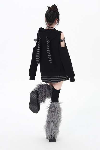 オフショルダールーズボーダートップス