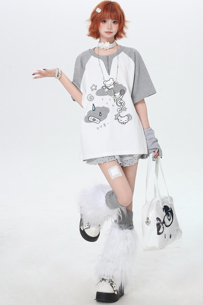 Two-Tone Loose Oversized Top