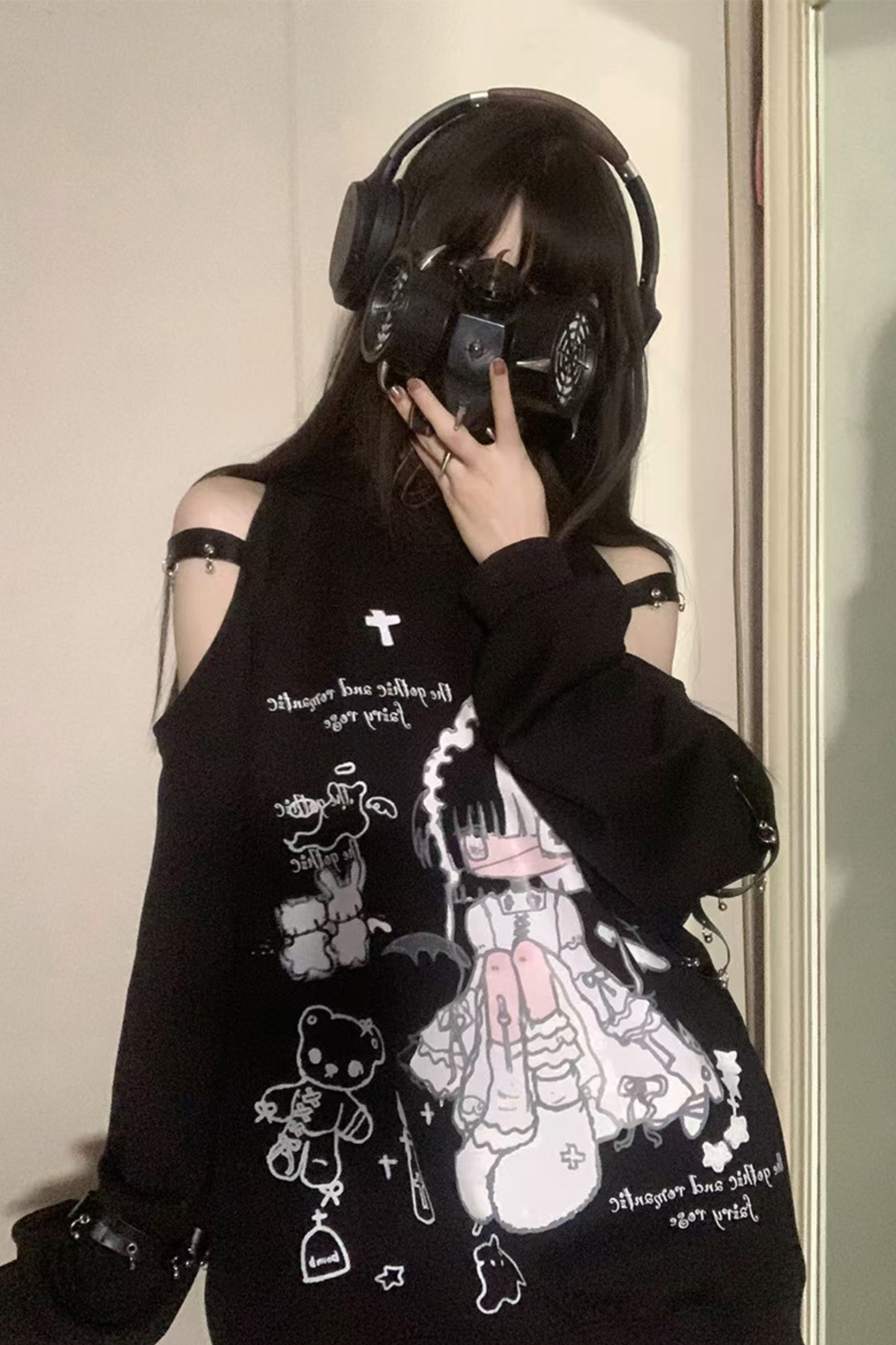 エンジェルプリントオフショルダースウェット