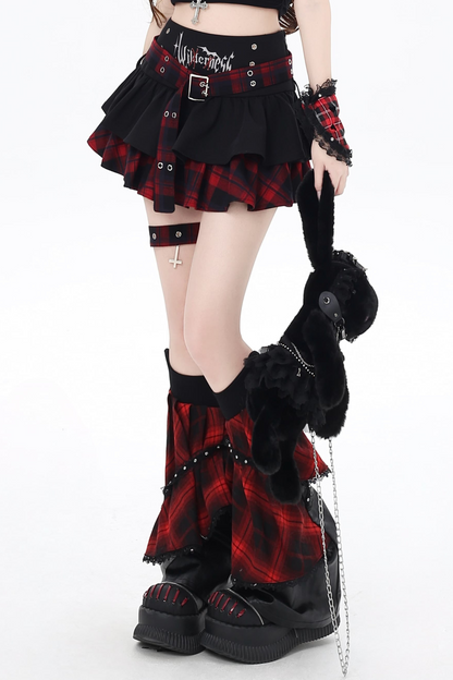 ゴシックアイコンサブカルチェックケーキスカート