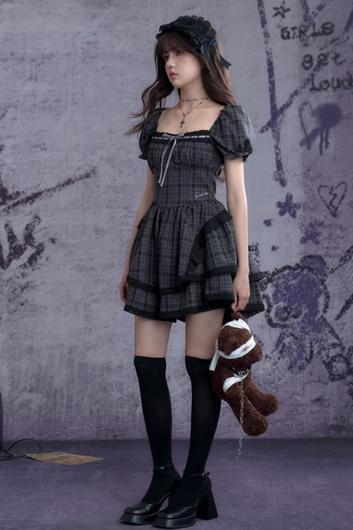 Dark Moon Fighting Bubble Sleeve Dress